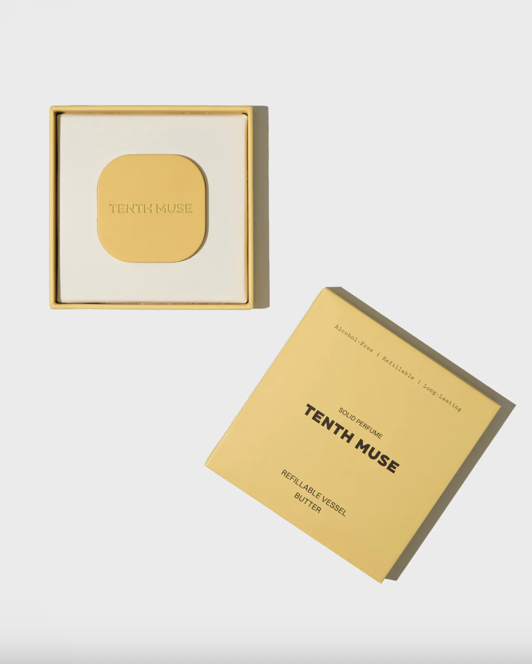 Butter vessel in packaging showing logo and product details in coordinating yellow branding