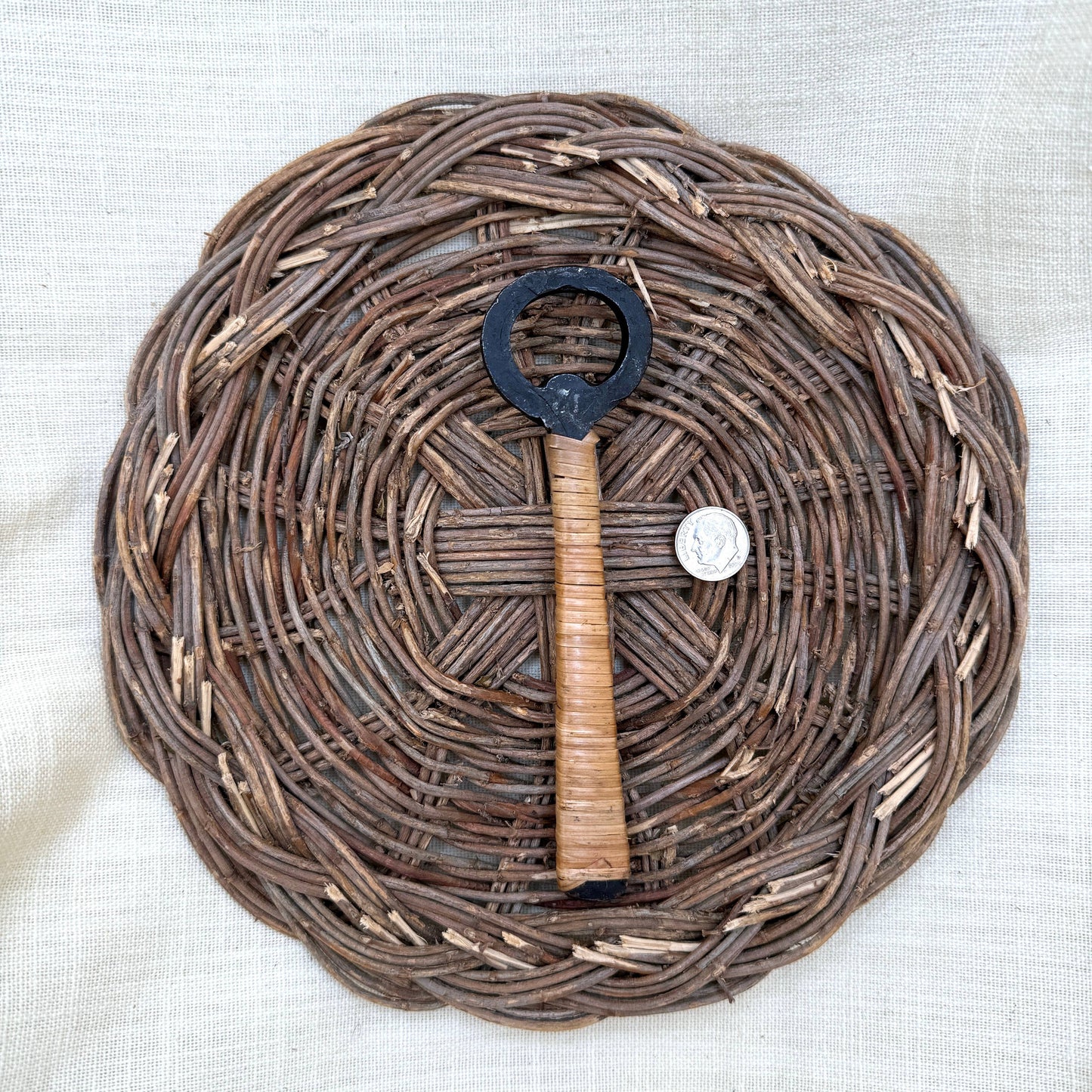 Handwoven Bamboo & Forged Iron Bottle Opener – Handmade in India