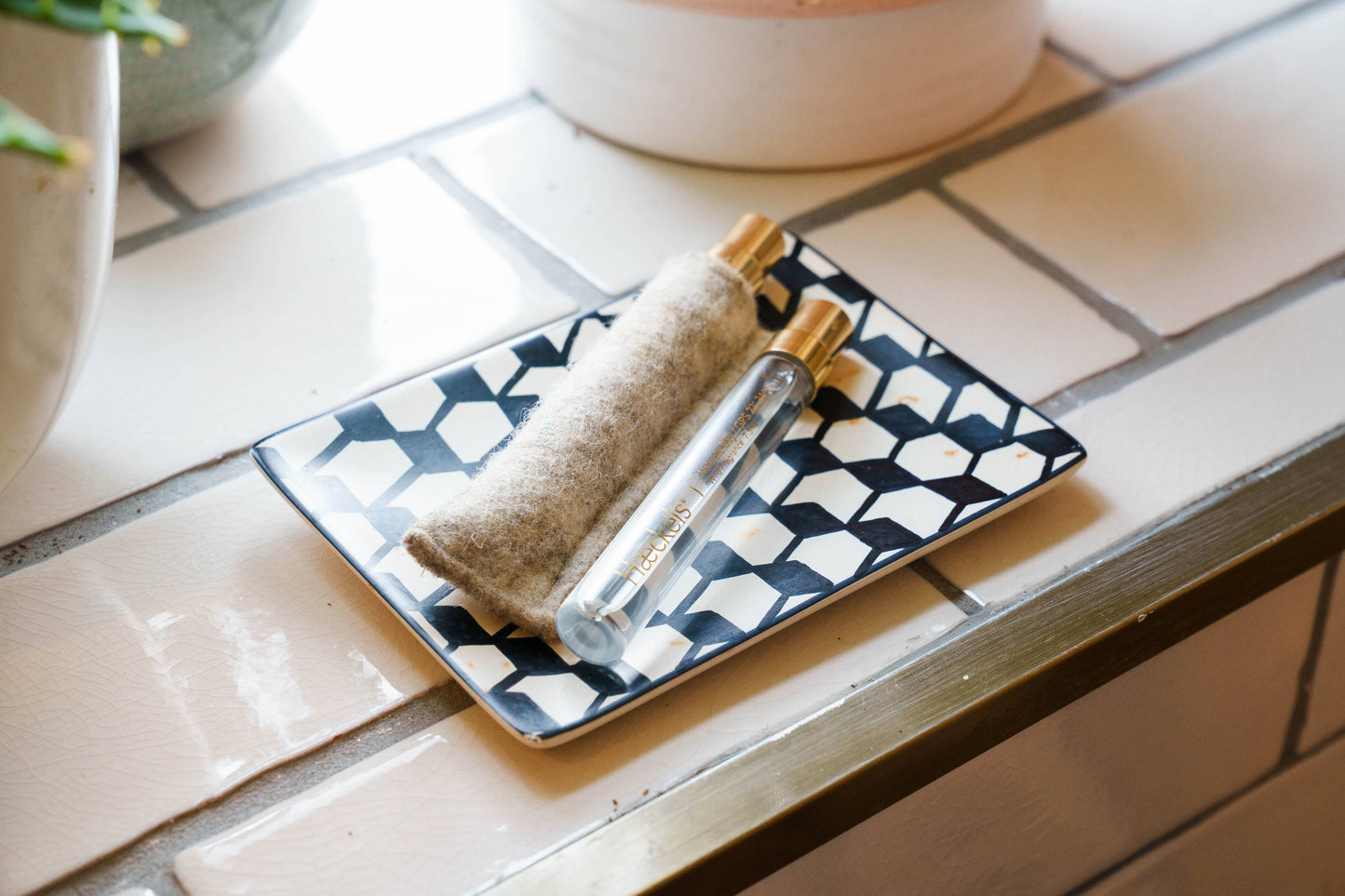 Soapstone Rectangular Dish In Cubic Maze
