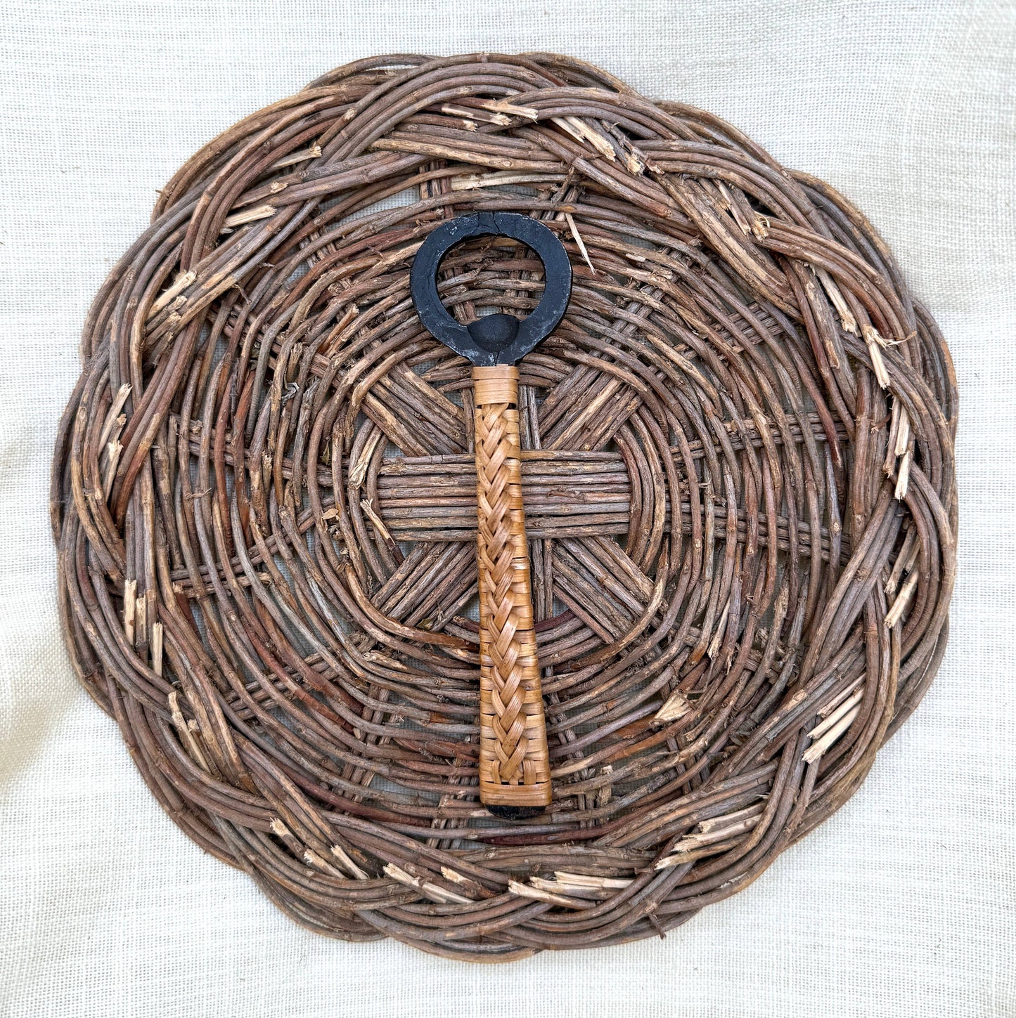 Handwoven Bamboo & Forged Iron Bottle Opener – Handmade in India