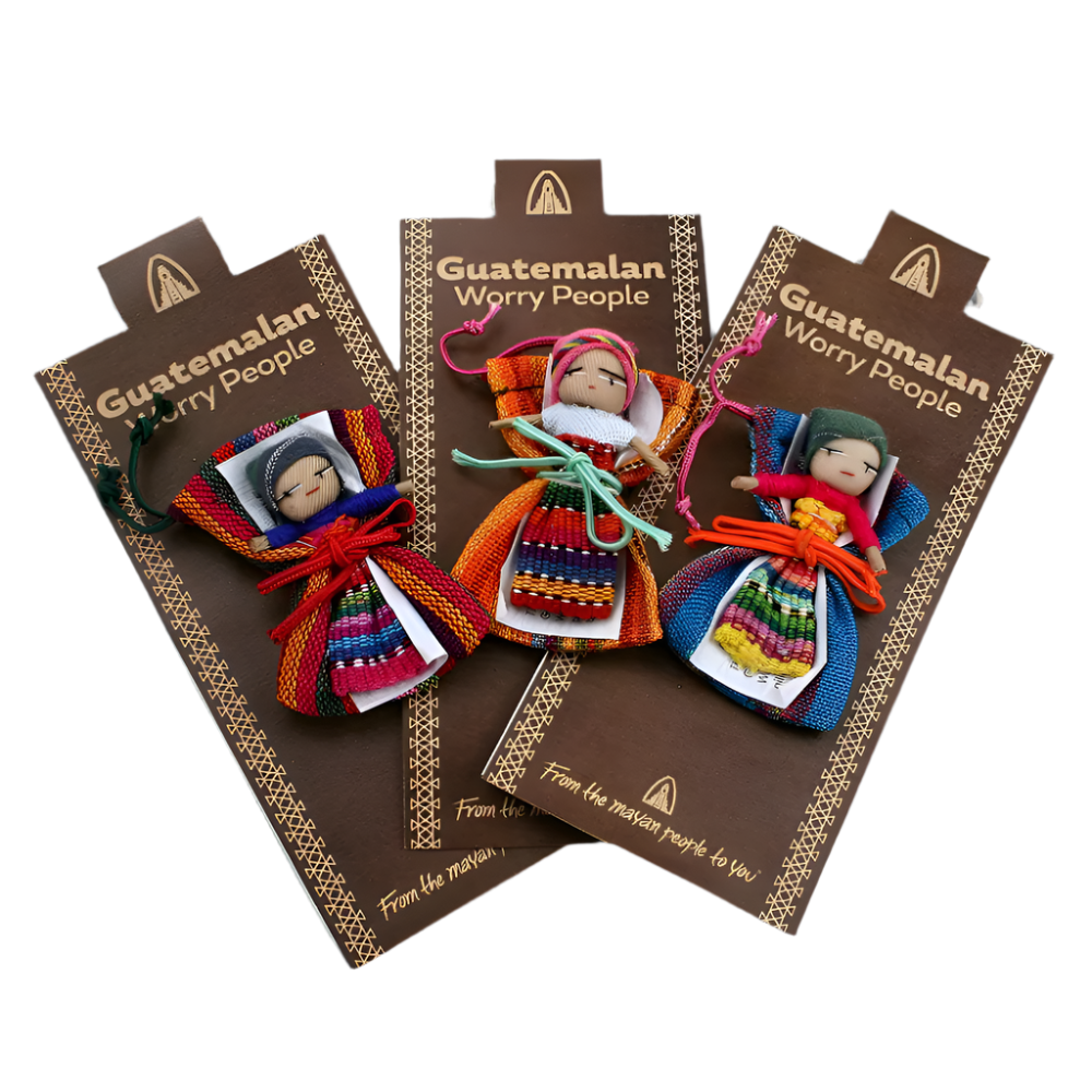 Traditional Guatemalan Worry Doll on Card