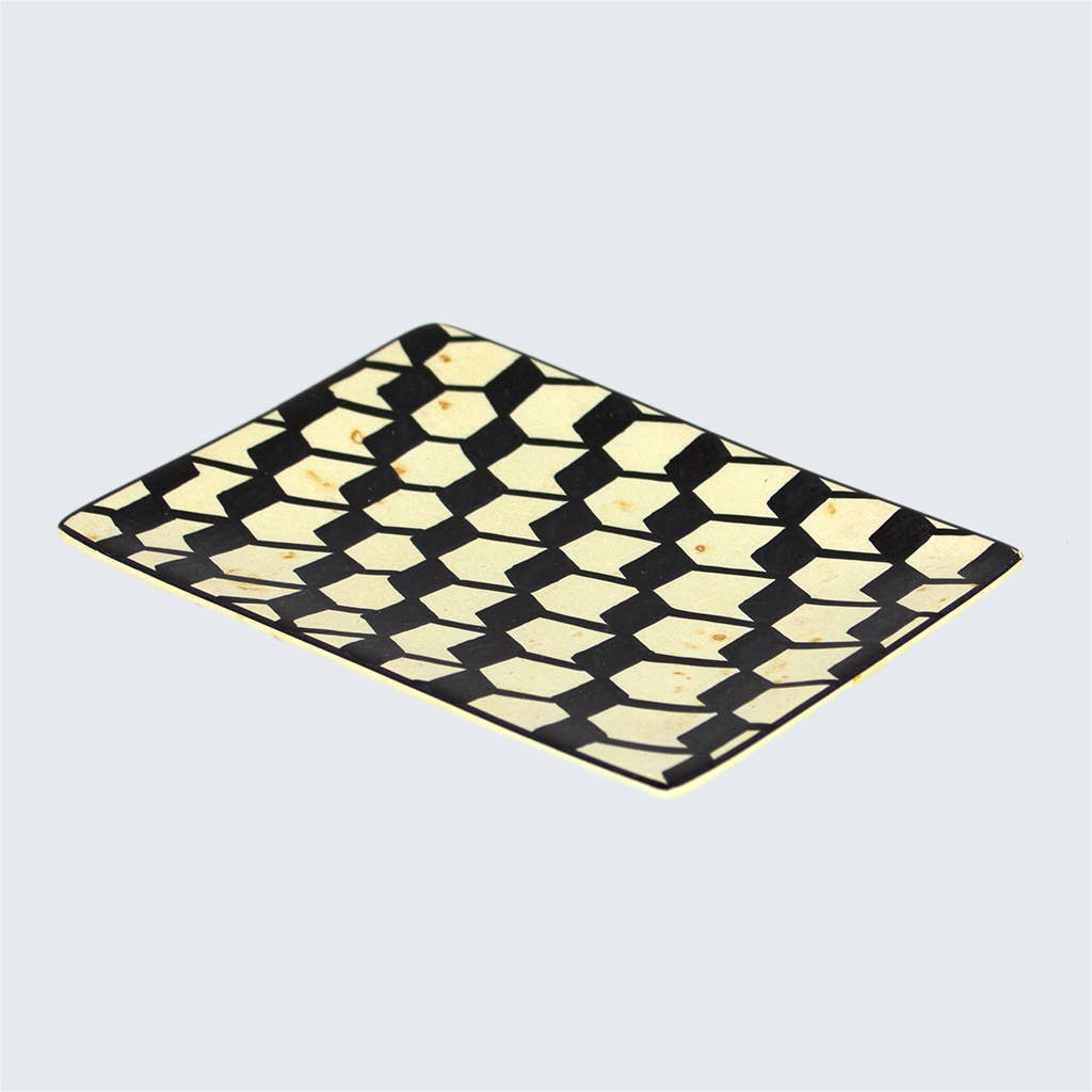Soapstone Rectangular Dish In Cubic Maze