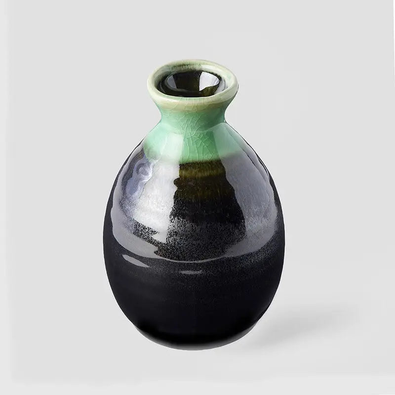 Green Dip Japanese Sake Jug