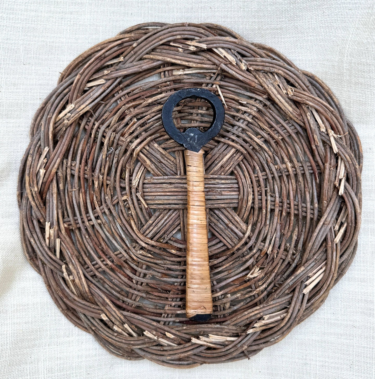 Handwoven Bamboo & Forged Iron Bottle Opener – Handmade in India