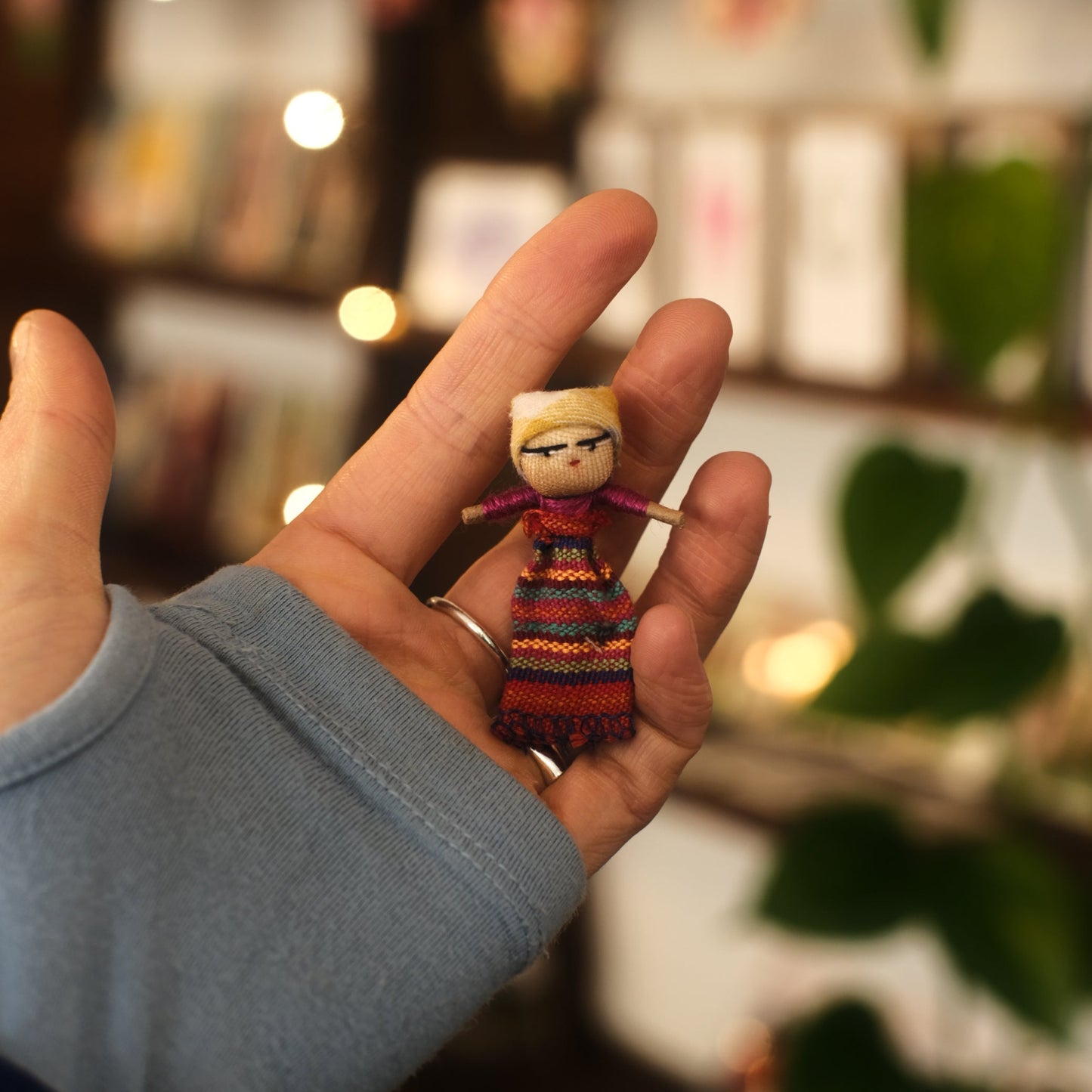 Traditional Guatemalan Worry Doll on Card