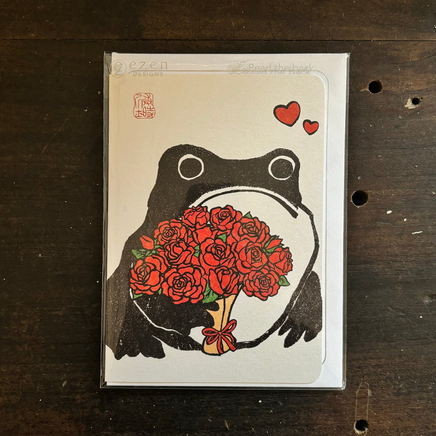 Romantic Hoji Frog Japanese Greetings Card
