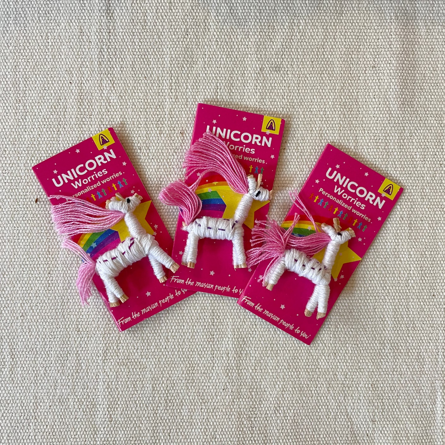 Mini Unicorn Worry Doll From Guatemala