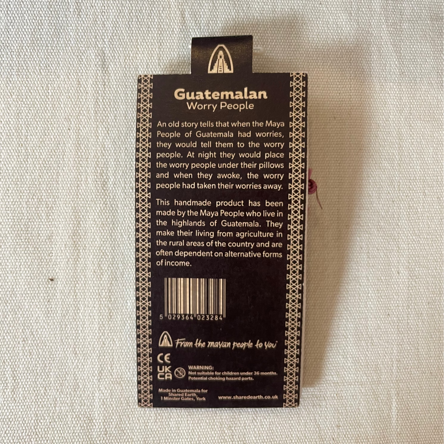 Traditional Guatemalan Worry Doll on Card