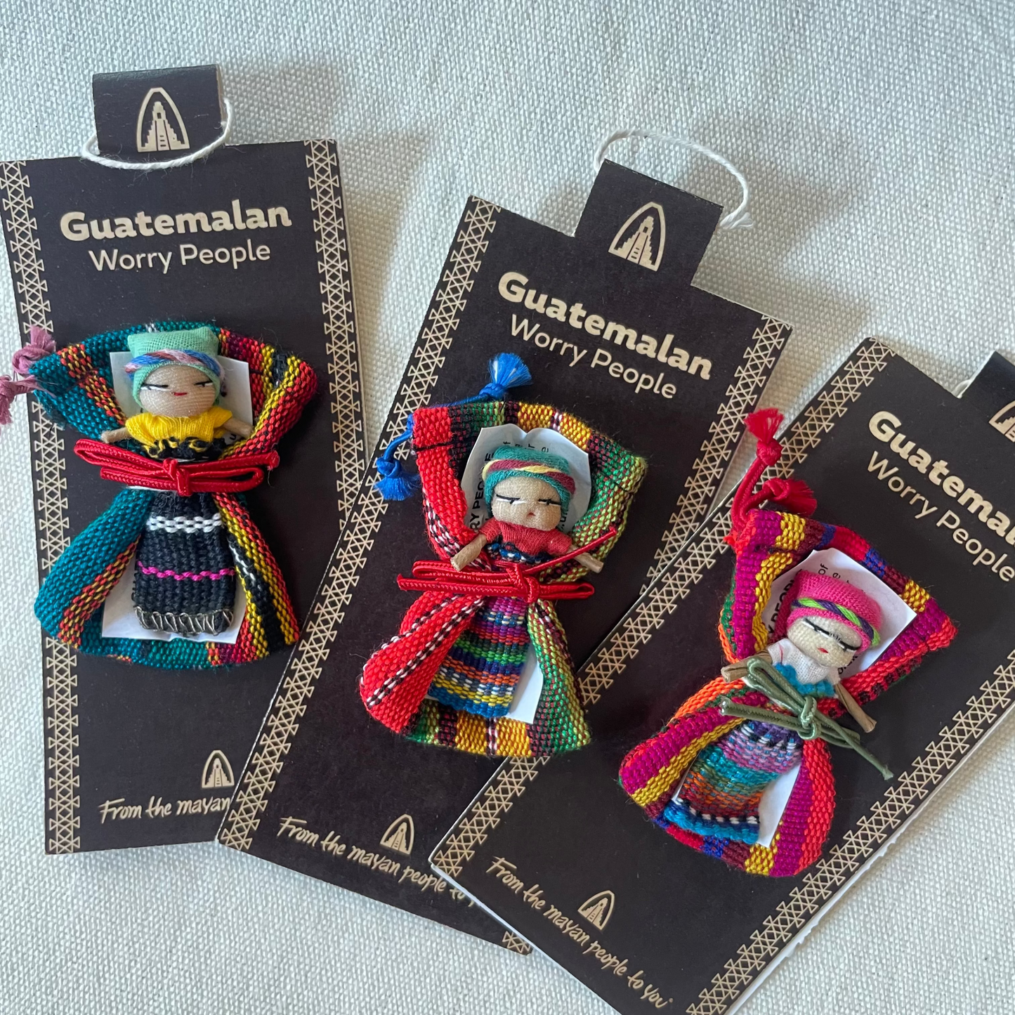 Traditional Guatemalan Worry Doll on Card