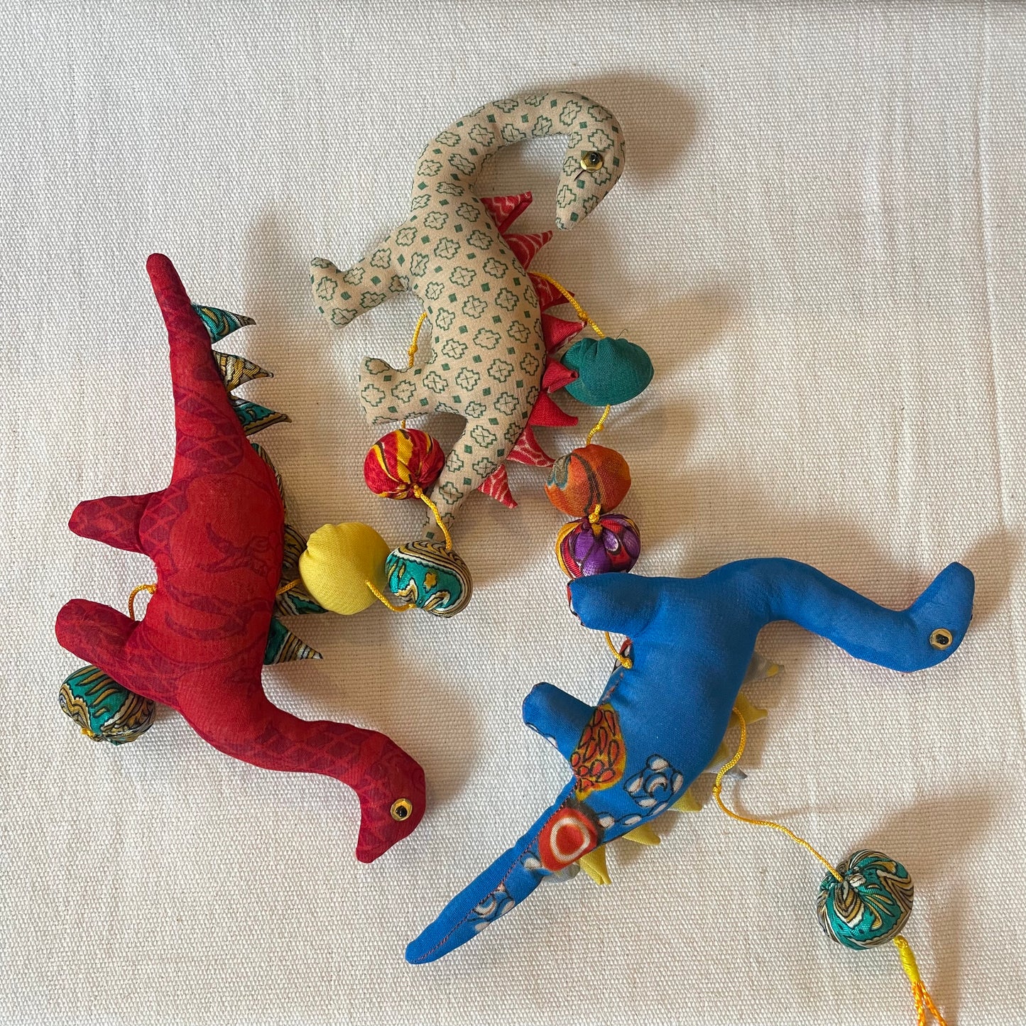 Multicoloured Dinosaur & Pompom Hanging Mobile