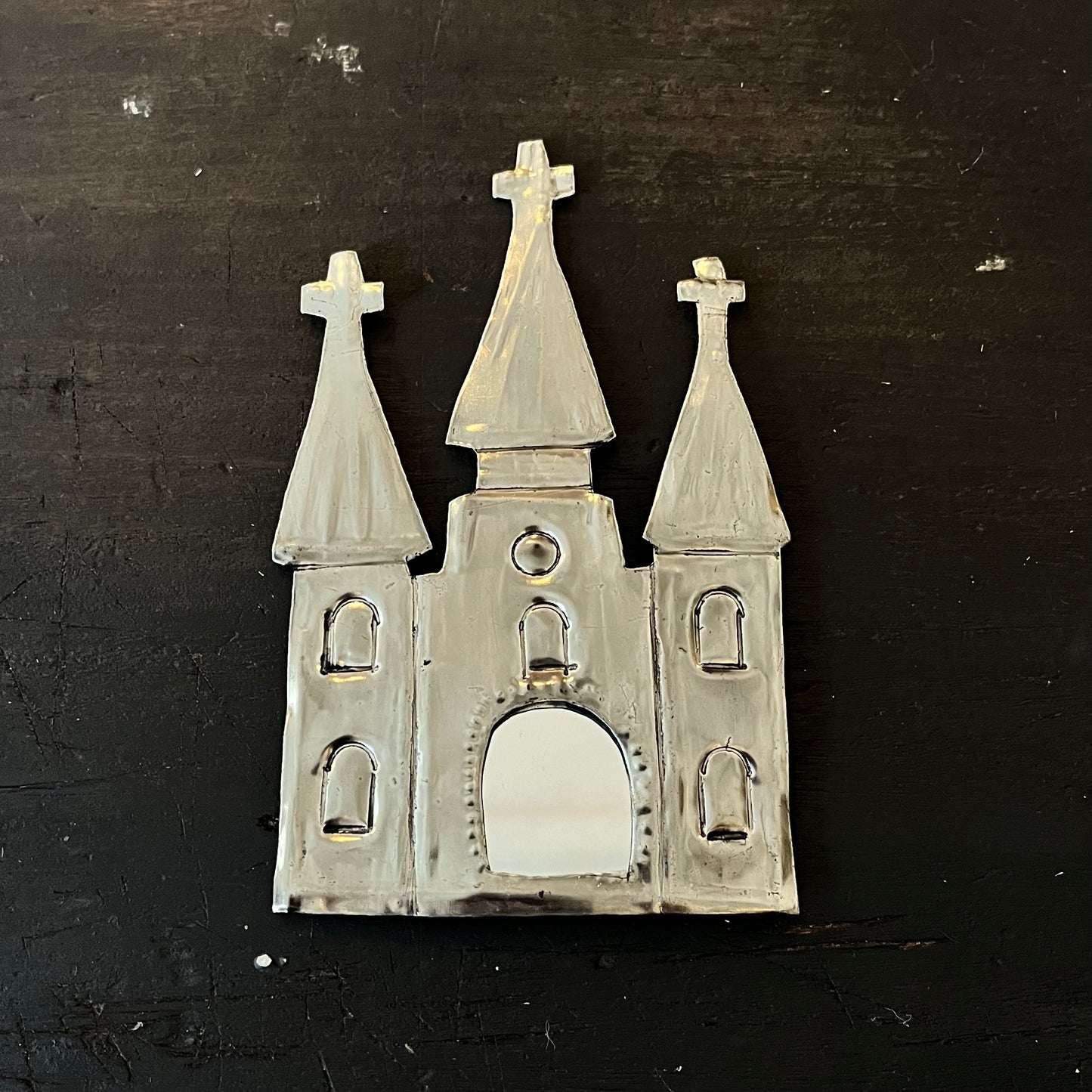 Mexican Cathedral Ex Voto With Mirror Milagros