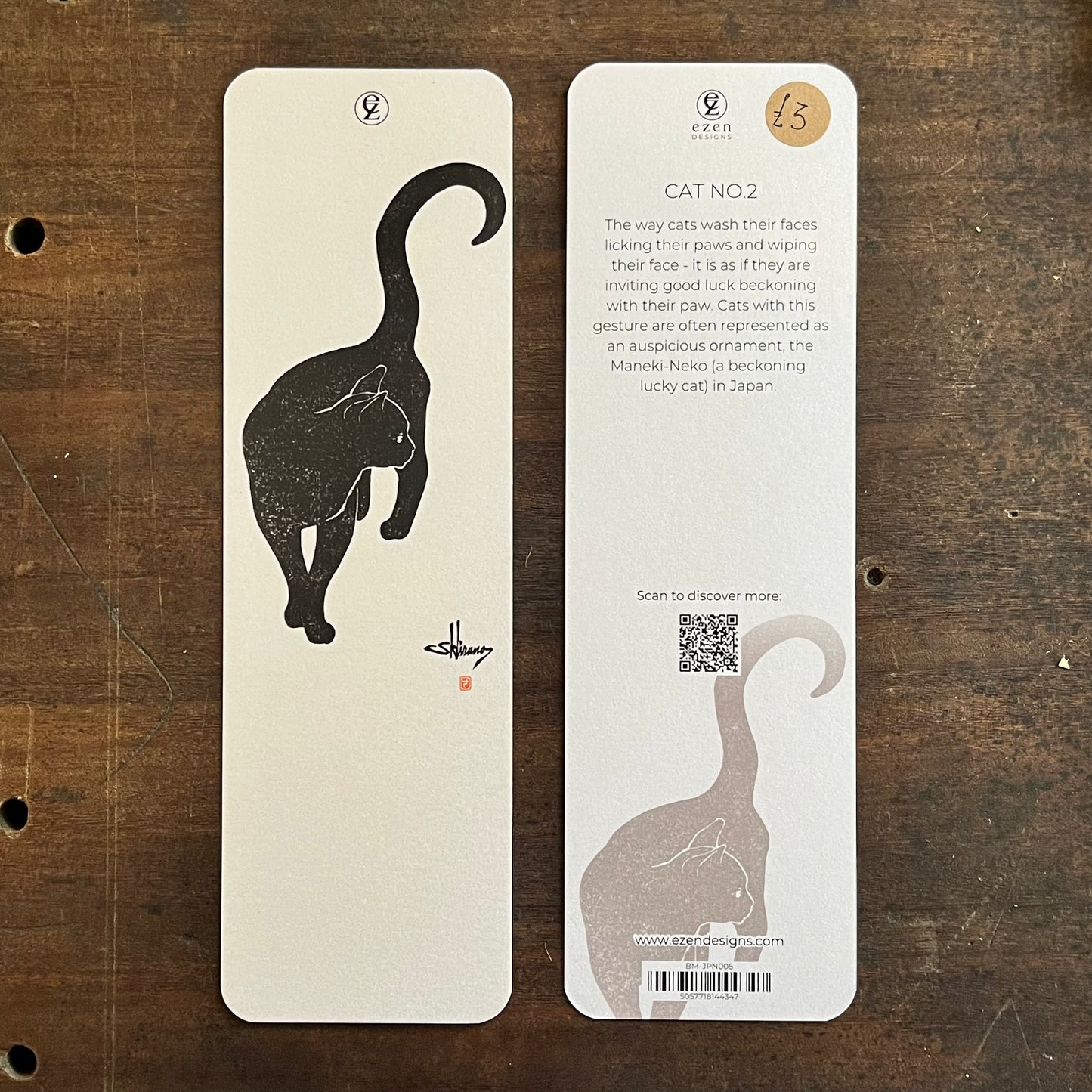 Japanese Black Cat Bookmark