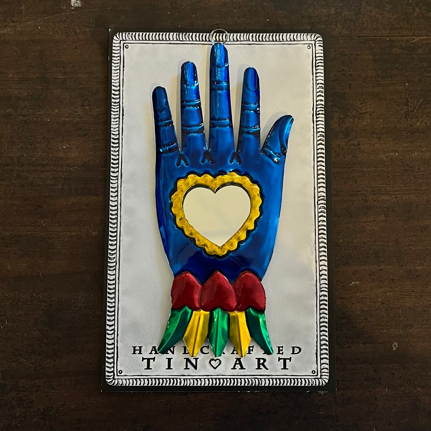 Colour painted hand mirror hanging ornament