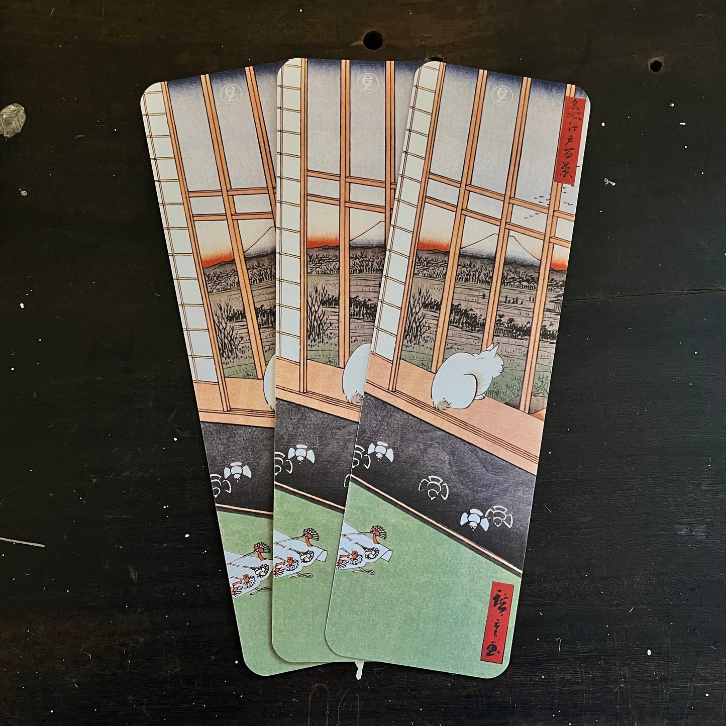 Asakusa Rice Fields Cat: Japanese Bookmark