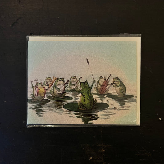 Frog Band Little Greetings Card