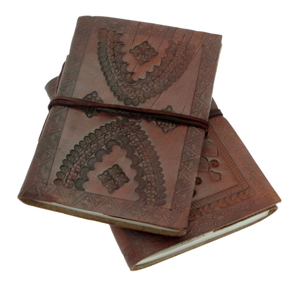 Indra Medium Embossed Leather Notebook