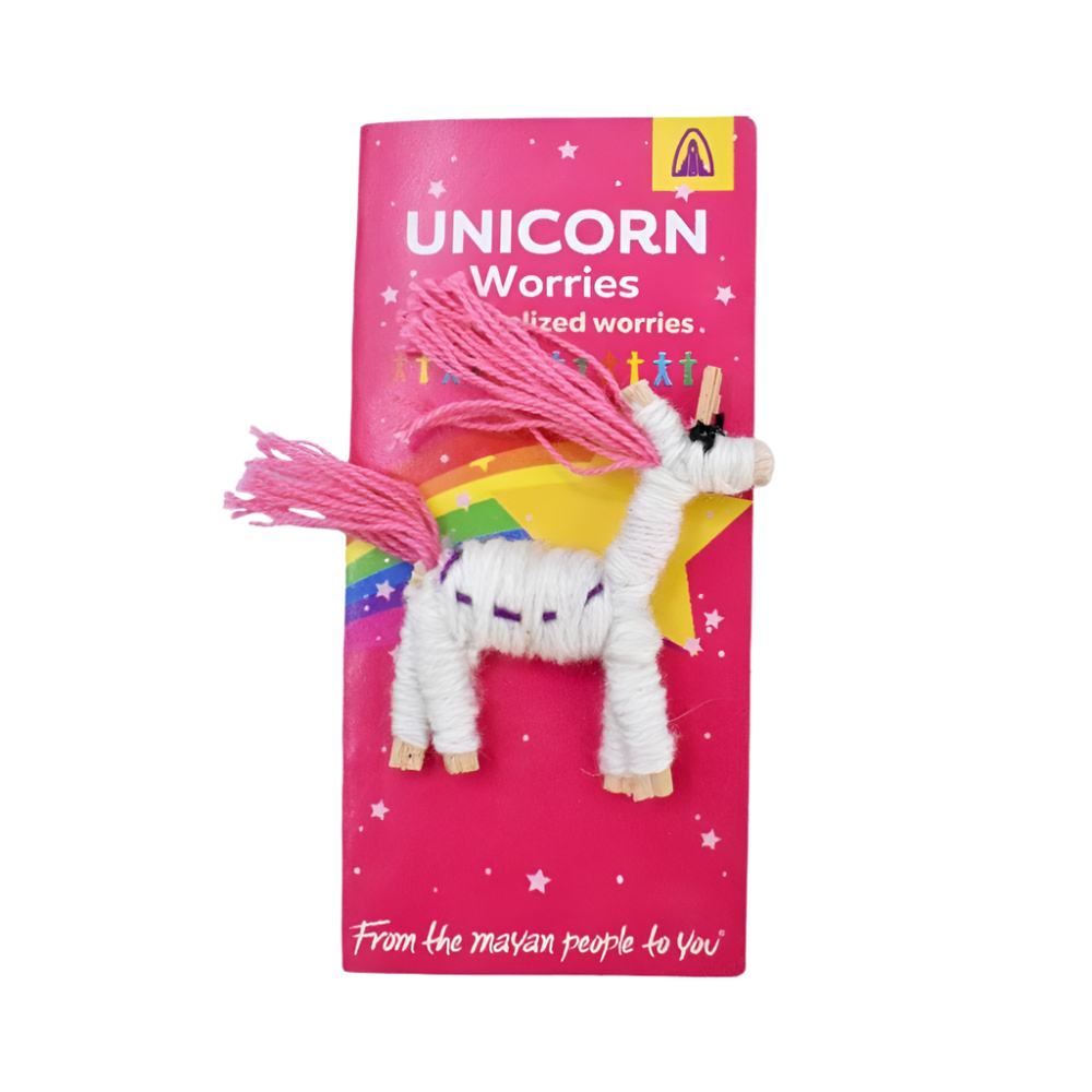Mini Unicorn Worry Doll From Guatemala