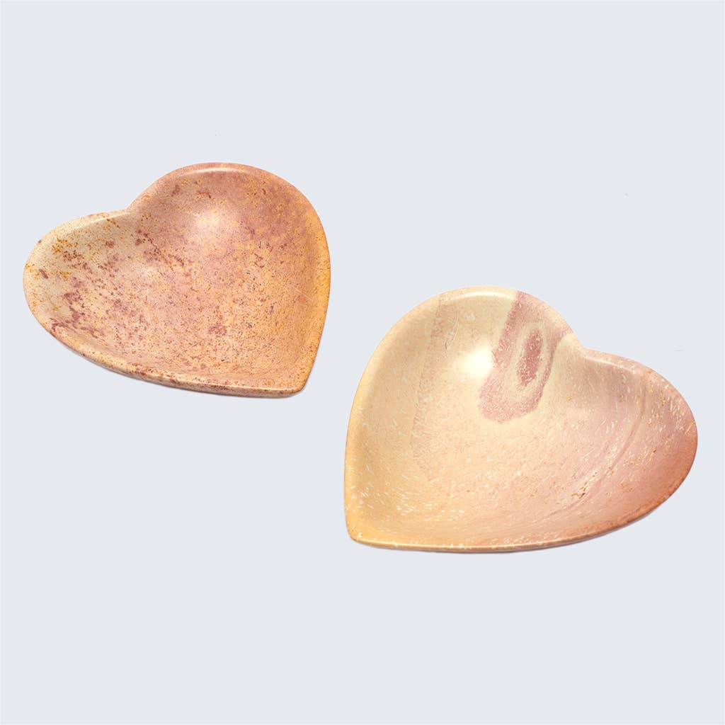 Kenyan Hand Carved Soapstone Heart Dish