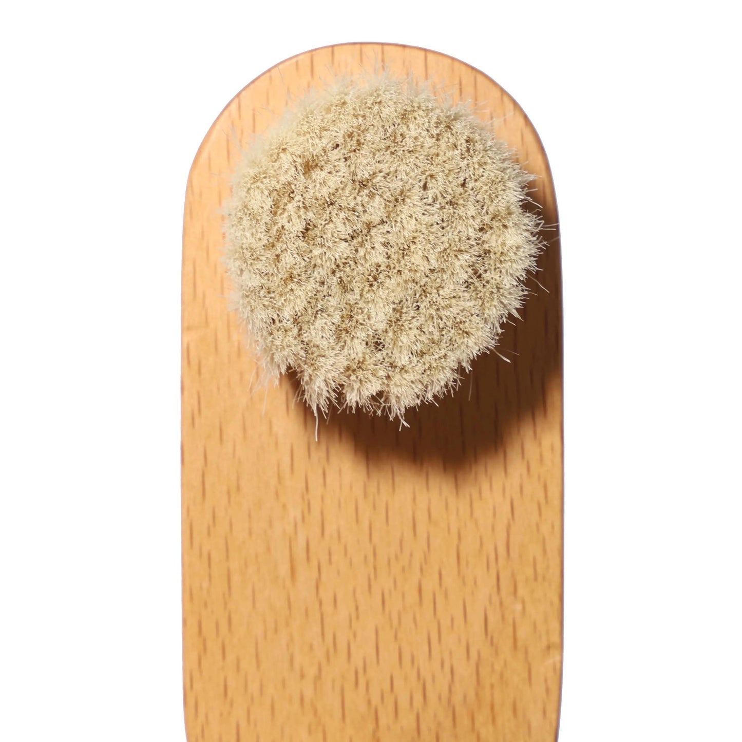 Close-up of bristle detail on natural dry face brush