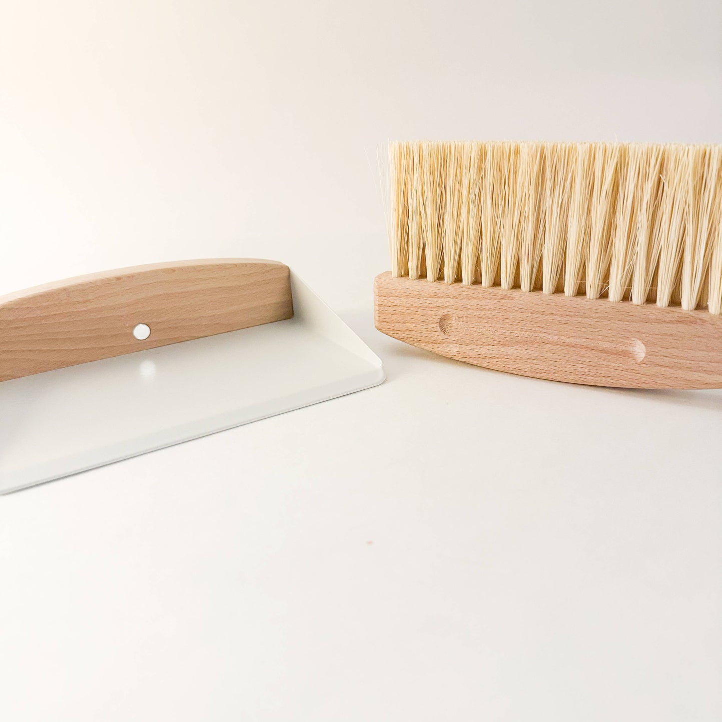 Close-up of sisal bristles on wooden brush