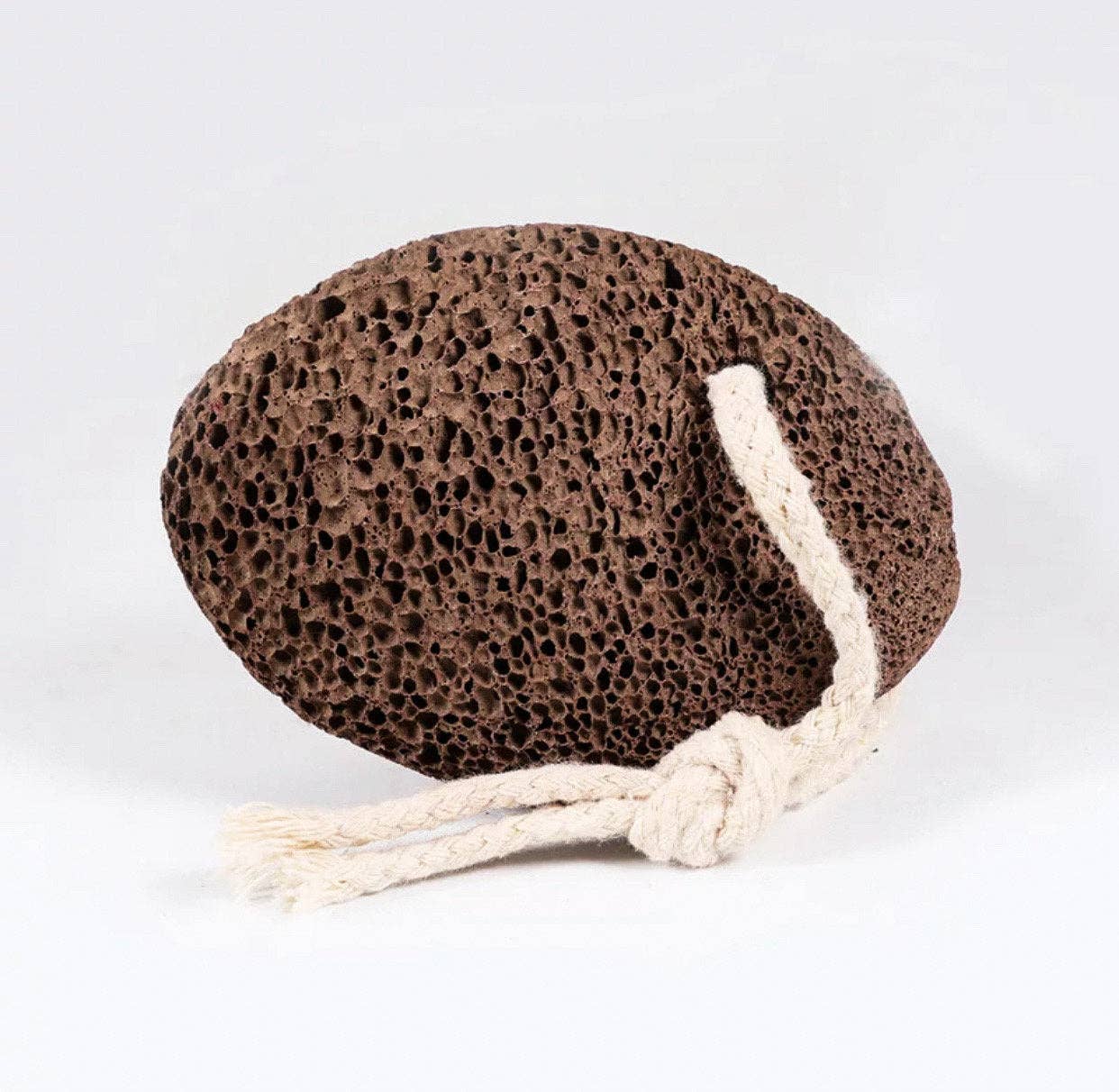 Natural pumice stone with off-white cord