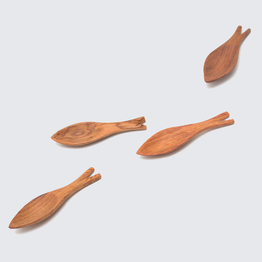 Olive Wood Fish Condiment Spoon