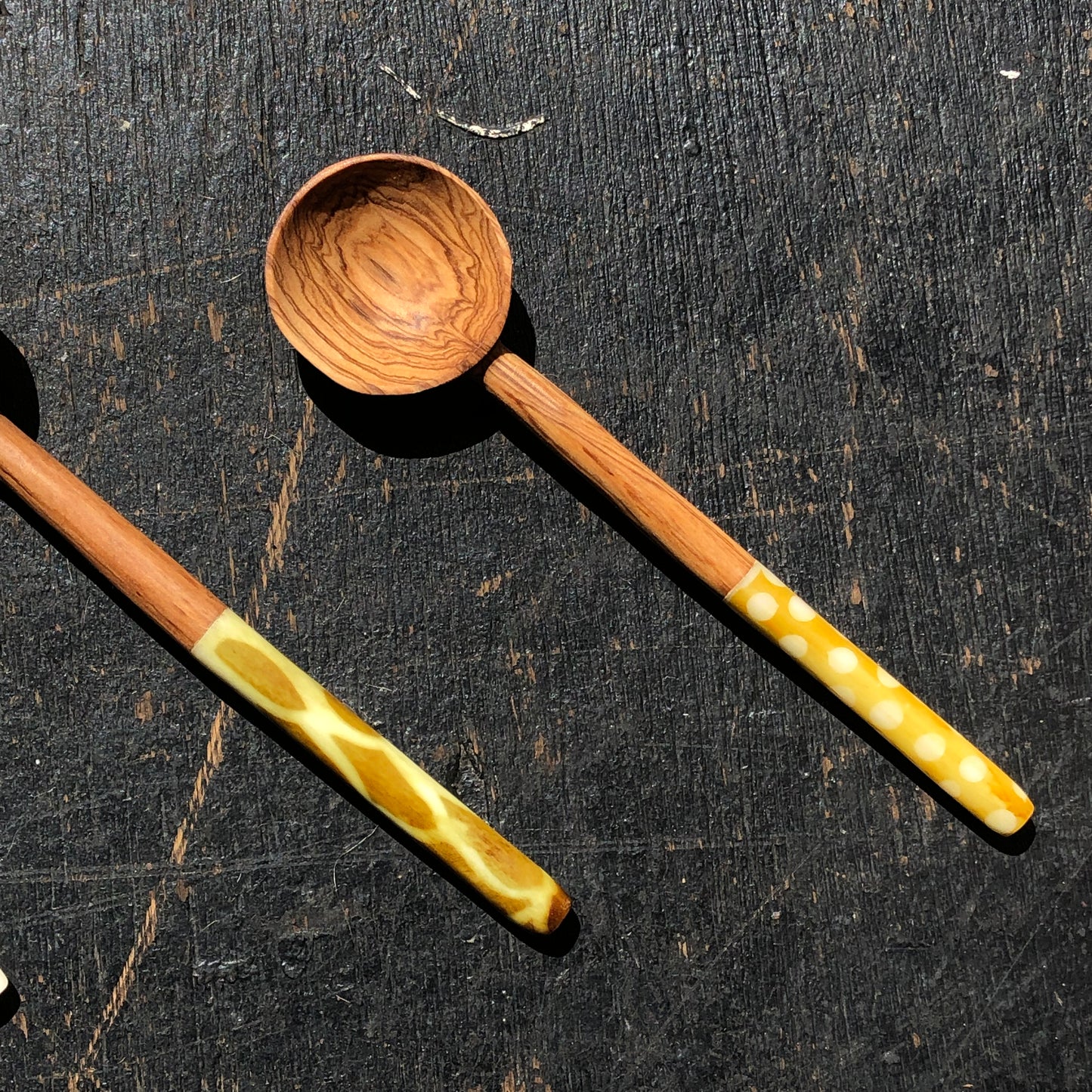 Olive Wood Batik Condiment Spoon
