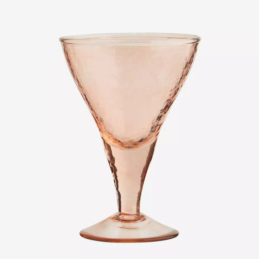 Hammered Cocktail Glass In Blush