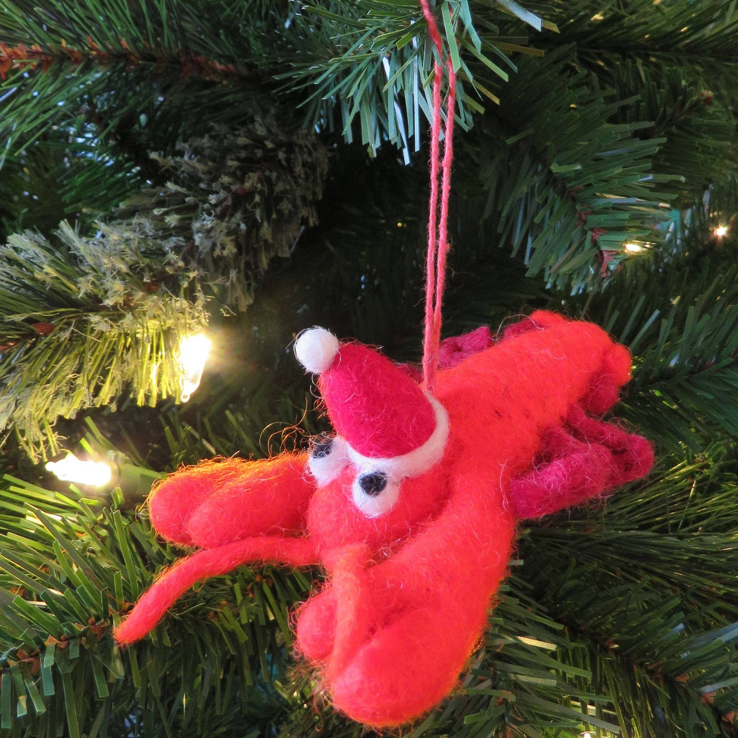 Handmade Felt Biodegradable Festive Lobster Tree Hanging