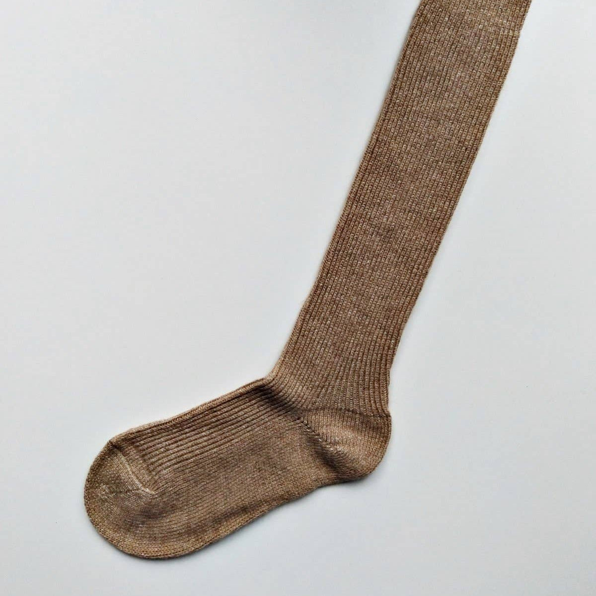 Natural Untreated Wool Long Socks - Camel, Wool, Cotton & Hemp