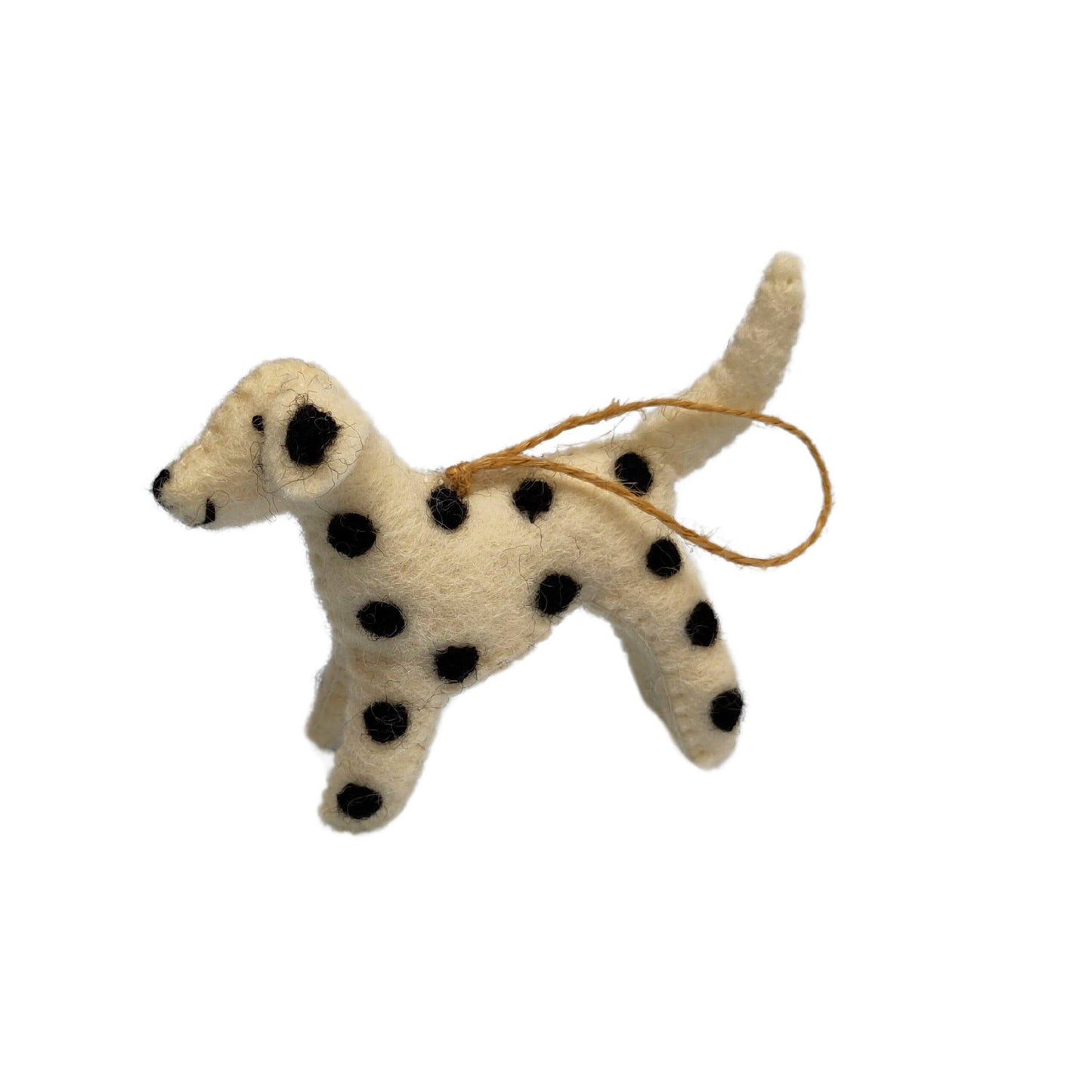 Handmade Felted Dalmation Dog Christmas Decoration Made In Nepal