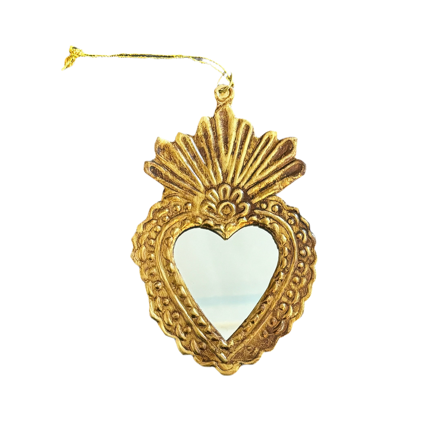 Mirrored Sacred Hearts Milagros Hanging Ornament