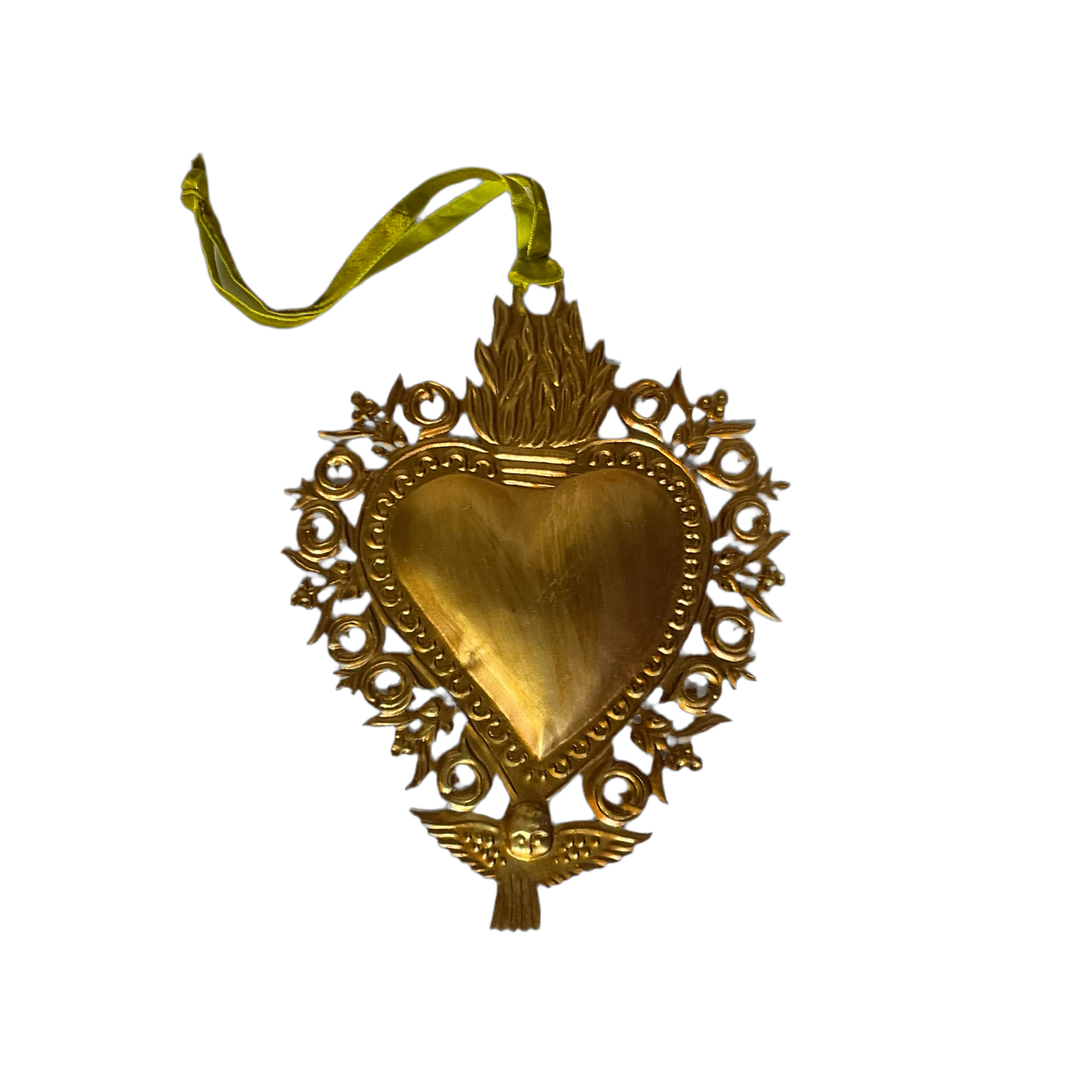 Victoriana Sacred Heart Tin Milagros Hanging Ornament