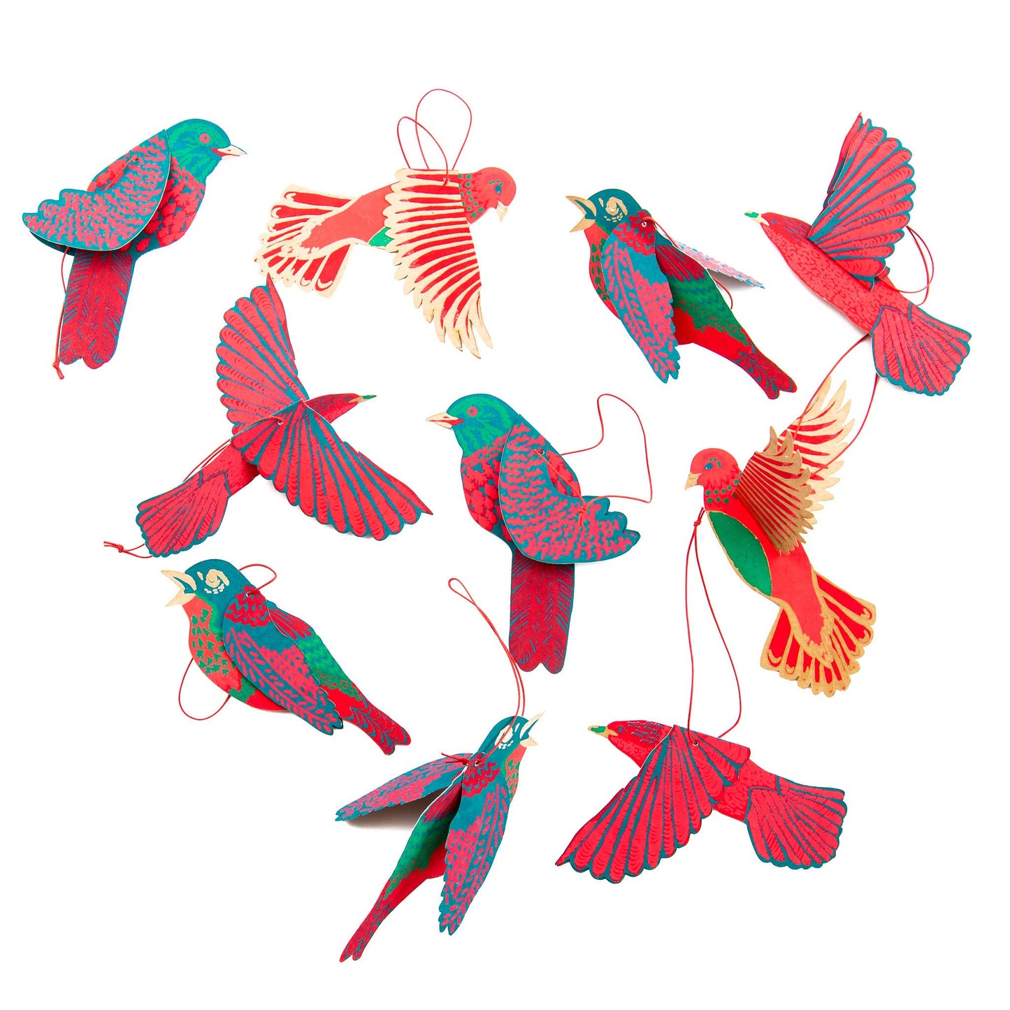 East End Press - Bird Paper Ornaments