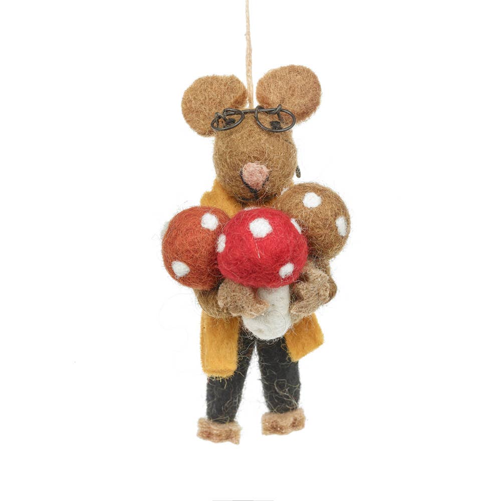 Handmade Needle Felt Oliver the Mouse Autumnal Decotion