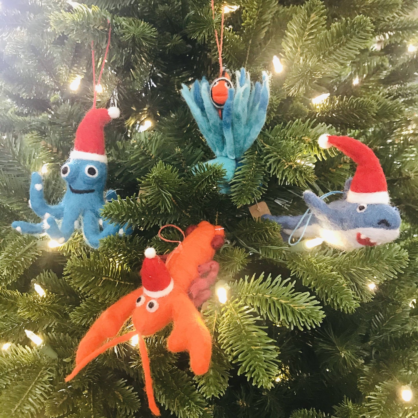 Handmade Felt Biodegradable Festive Lobster Tree Hanging