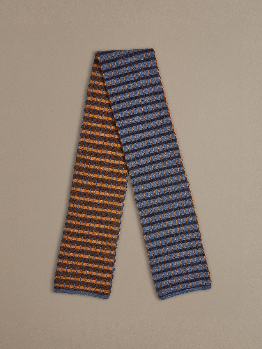 Blue Boro Short Reversible Scarf