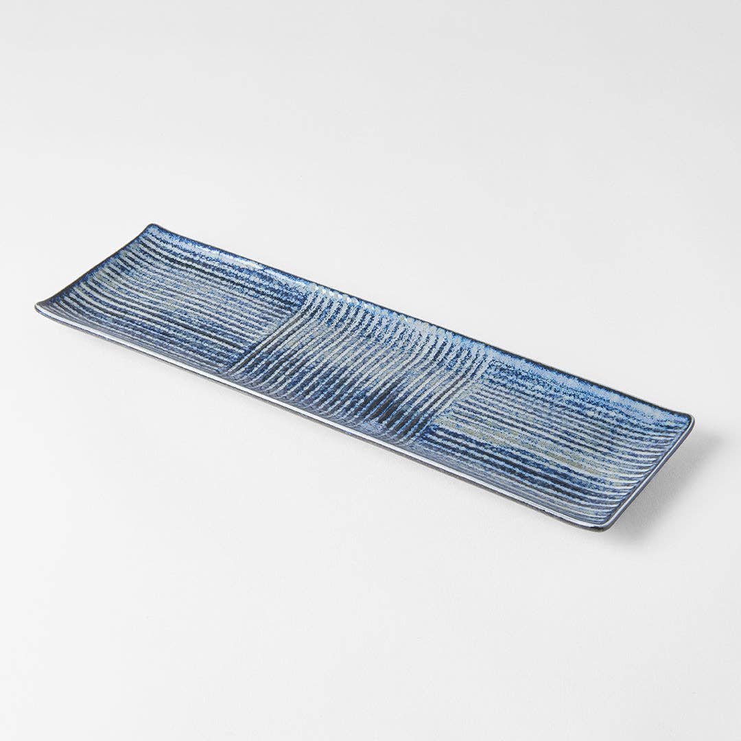 Japanese Sashimi Plate In Indigo Blue