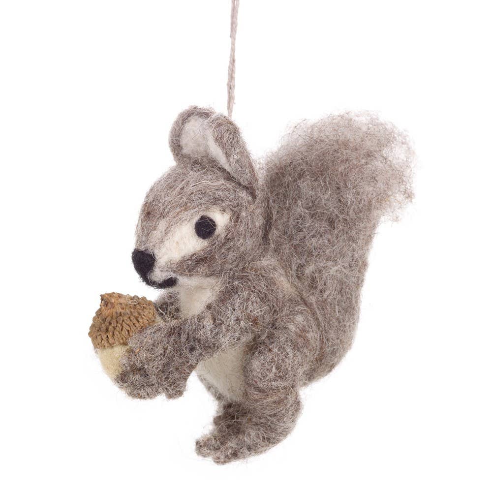 Handmade Felt Eric the Squirrel Hanging Felt Decoration