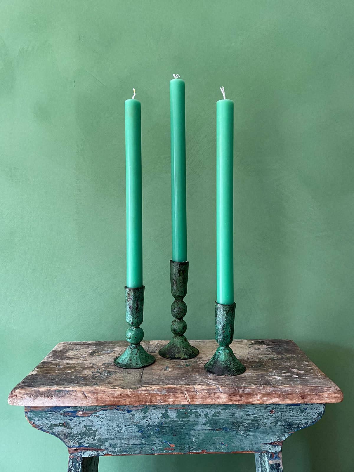 Verdigris Tall Candlestick