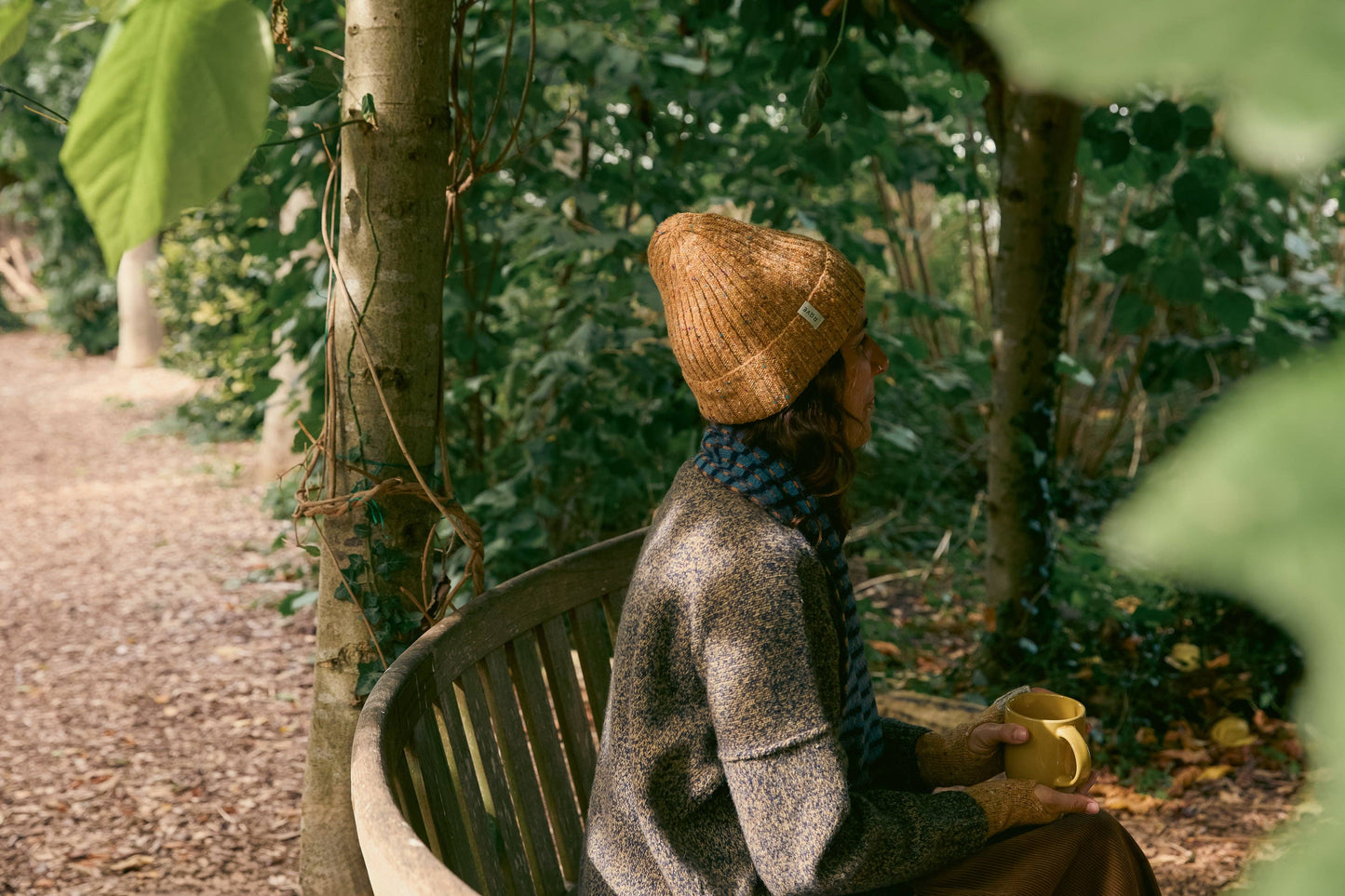 Donegal Wool Beanie in Yellow Confetti