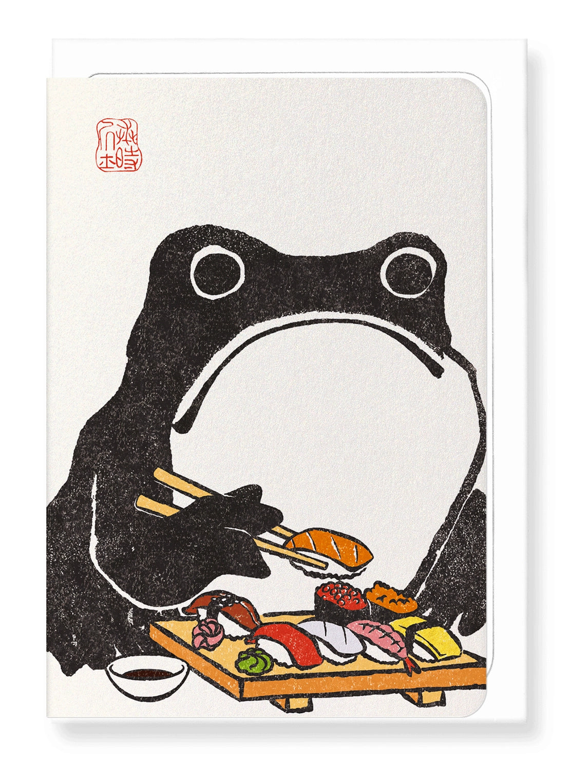 Sushi Frog Japanese Greetings Card