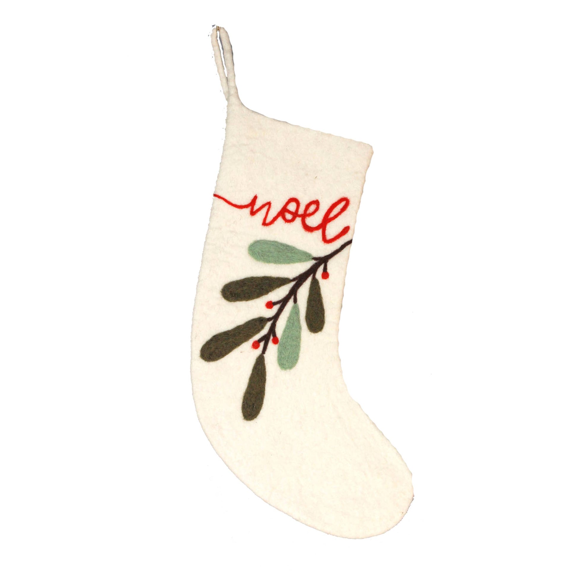 'Noel' Felted Fair Trade Xmas Stocking 