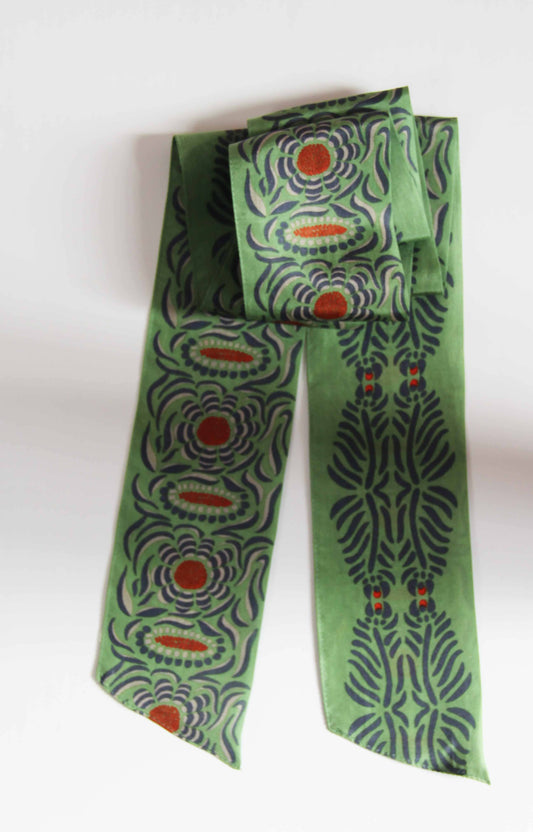 Camelia Khaki Headband - 100% Silk