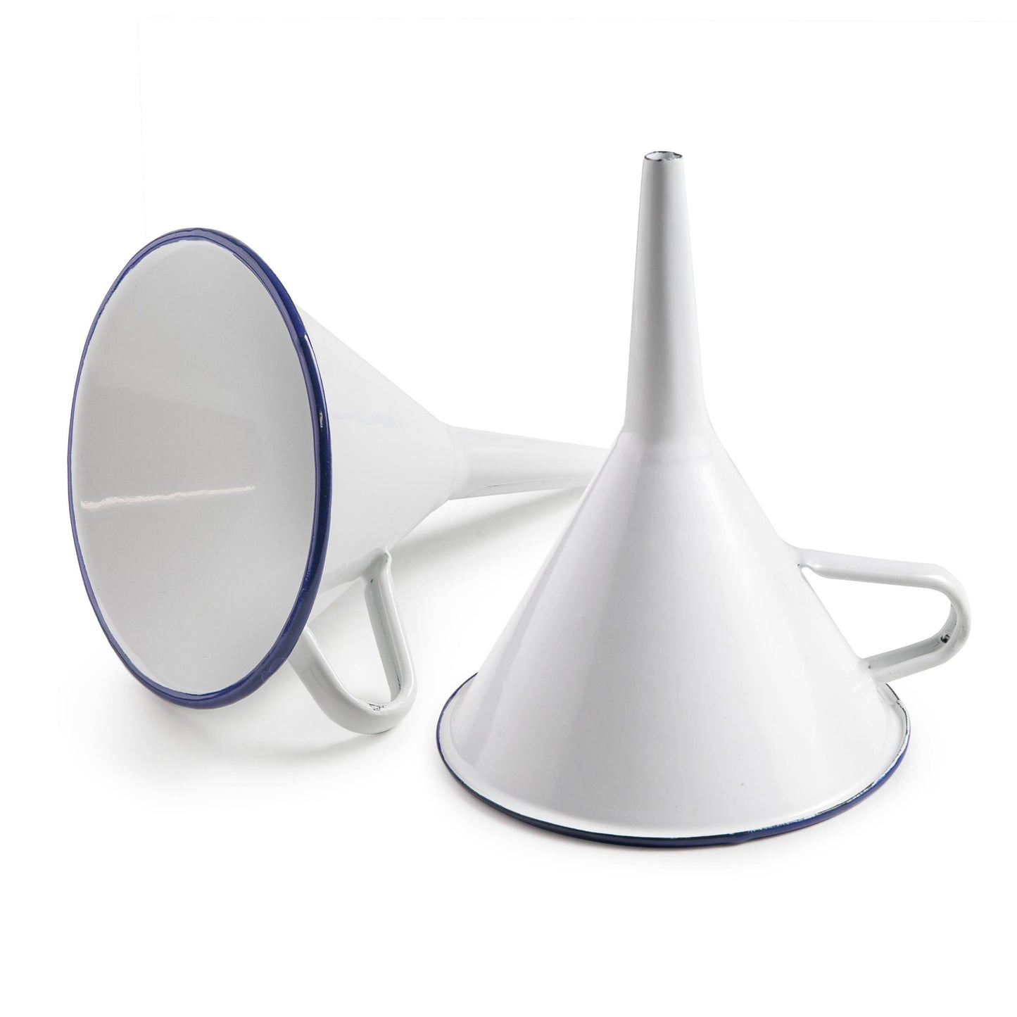 White & Blue Enamel Funnel