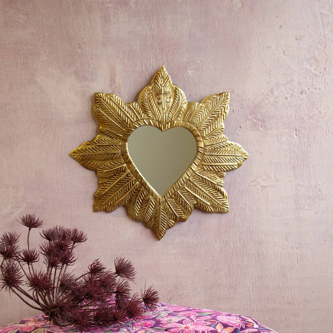 milagros flaming brass mirror