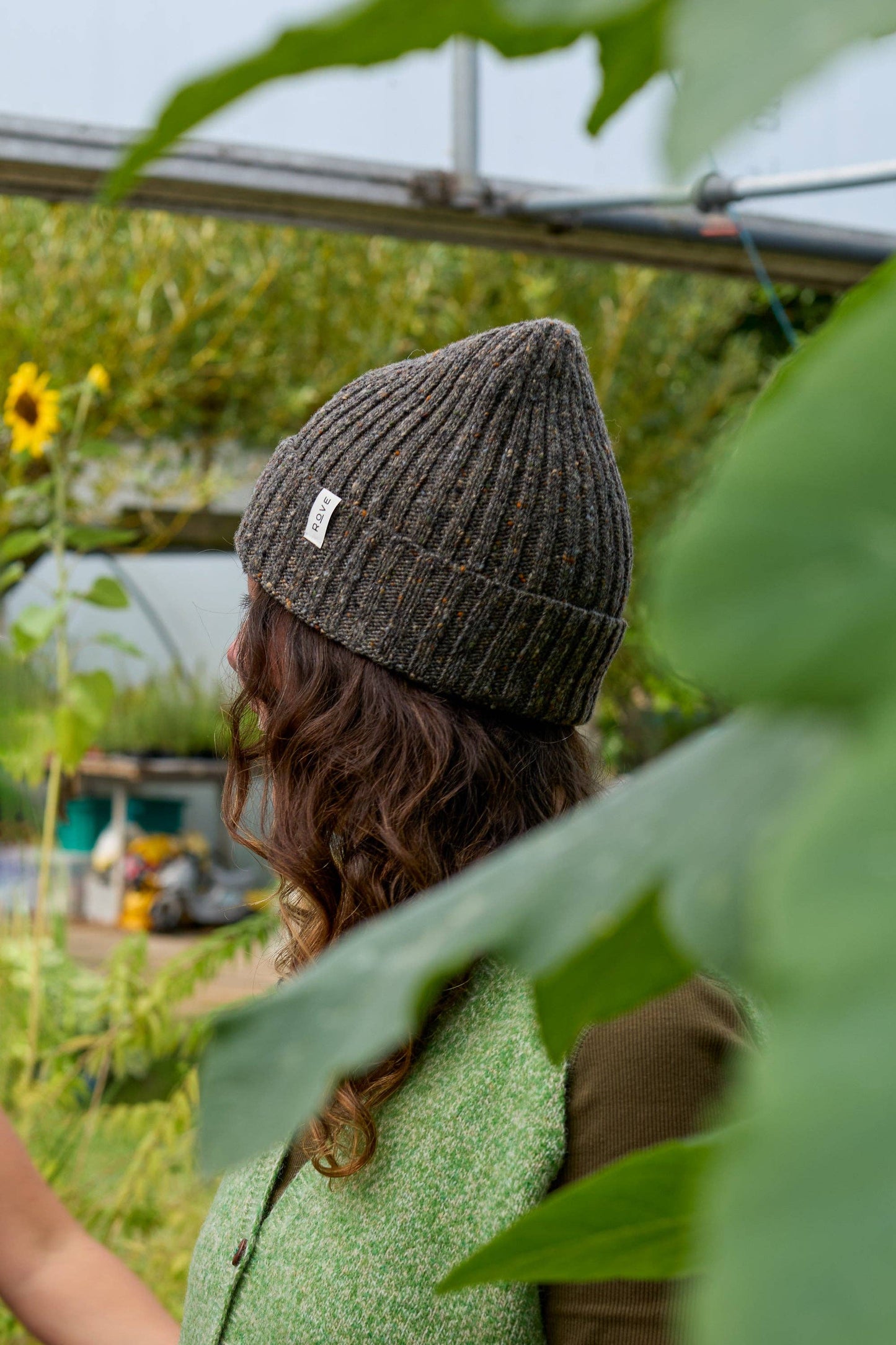 Donegal Wool Beanie in Grey Fleck