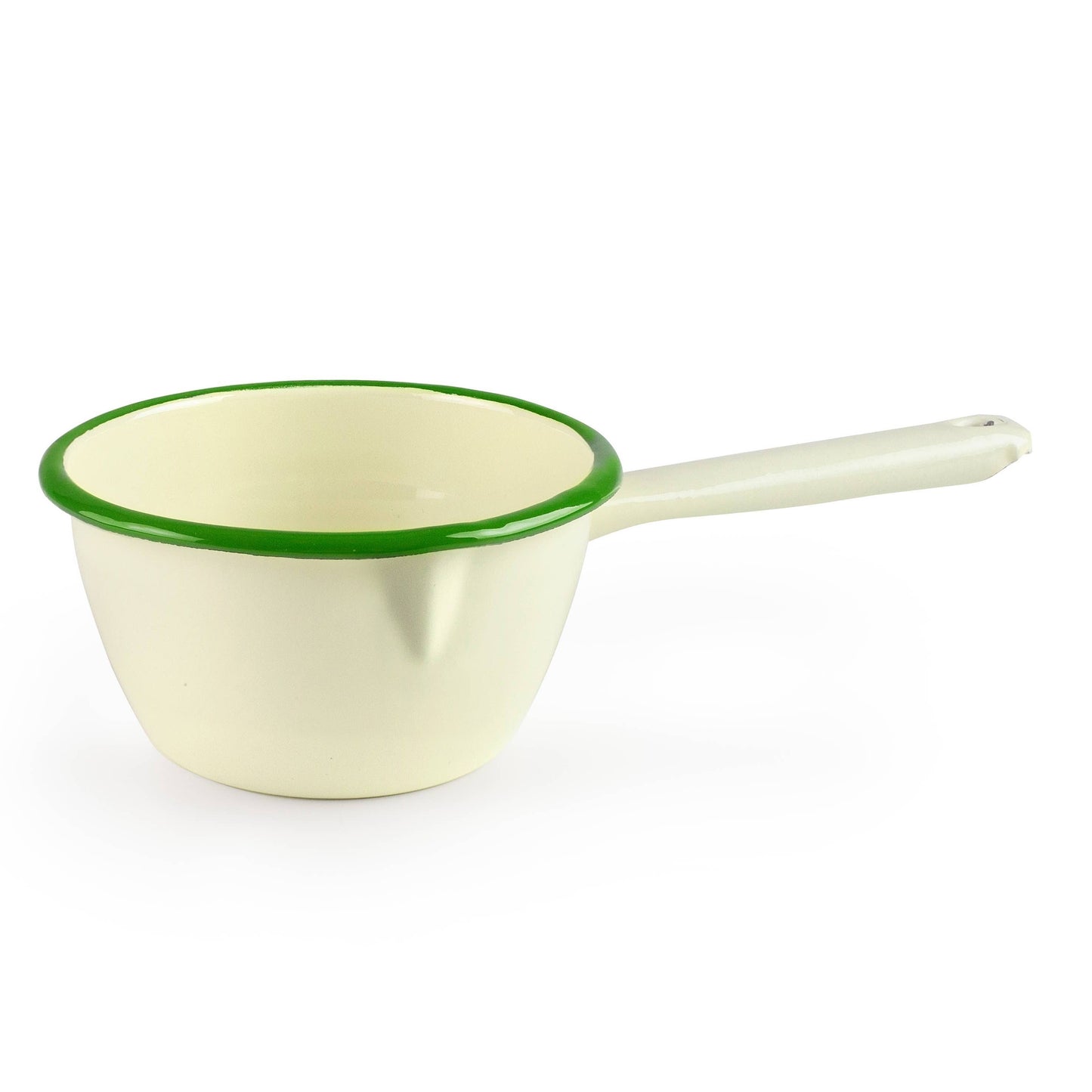 Cream & Moss Enamel Saucepan