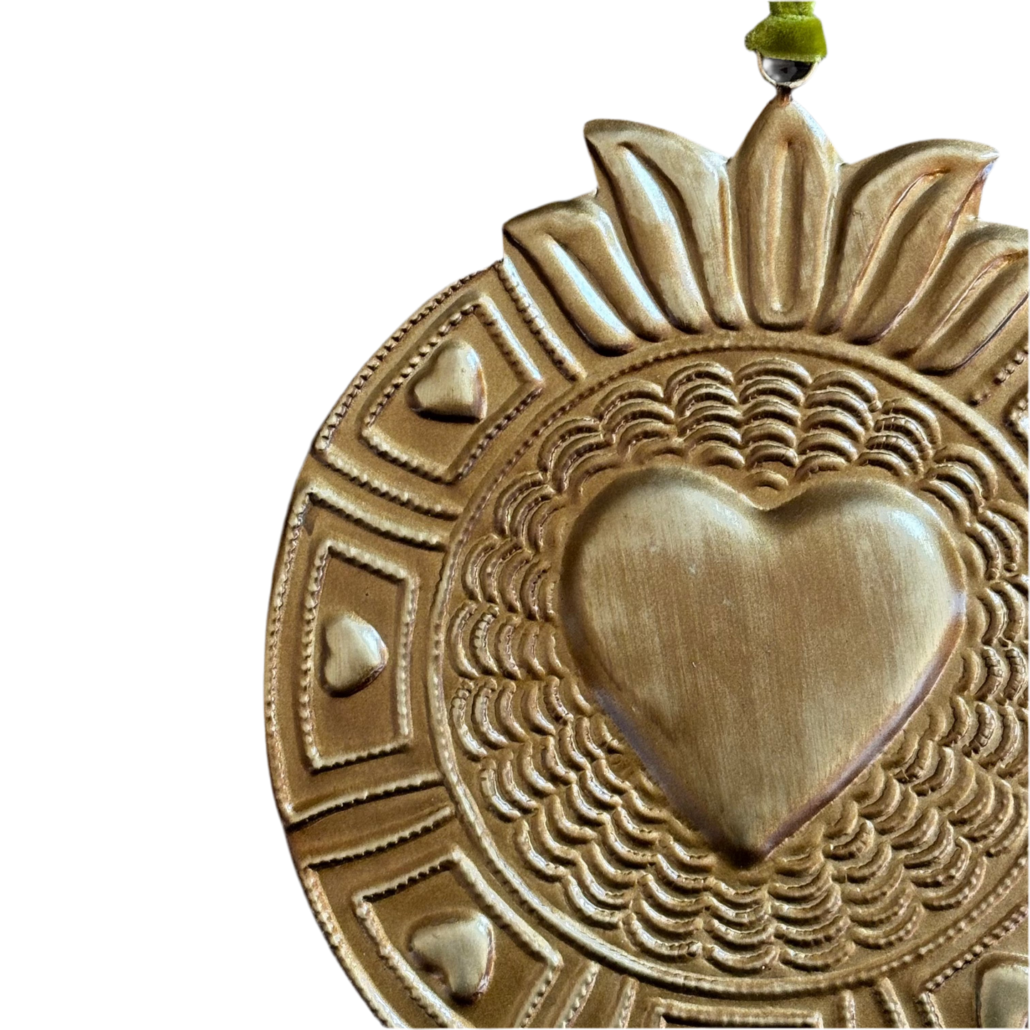 Sacred Heart Tin Milagros Hanging Ornament