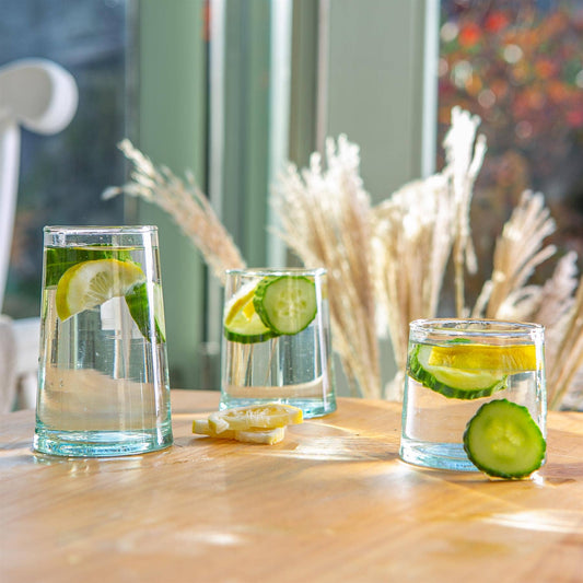 3 x recycled glasses